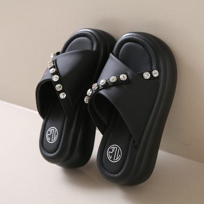 Fashion High Platform Sandals Women Diamond Setting Thick Sole Slippers Woman Chunky Shoes Summer Casual Beach Slides Zapatos Mujer 8CM