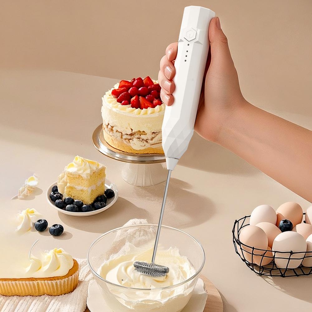 Mini Milk Frother Rechargeable Electric Milk Frother Handheld Stainless Steel Mixer for Coffee Eggs Low Noise Egg Whisk Kitchen