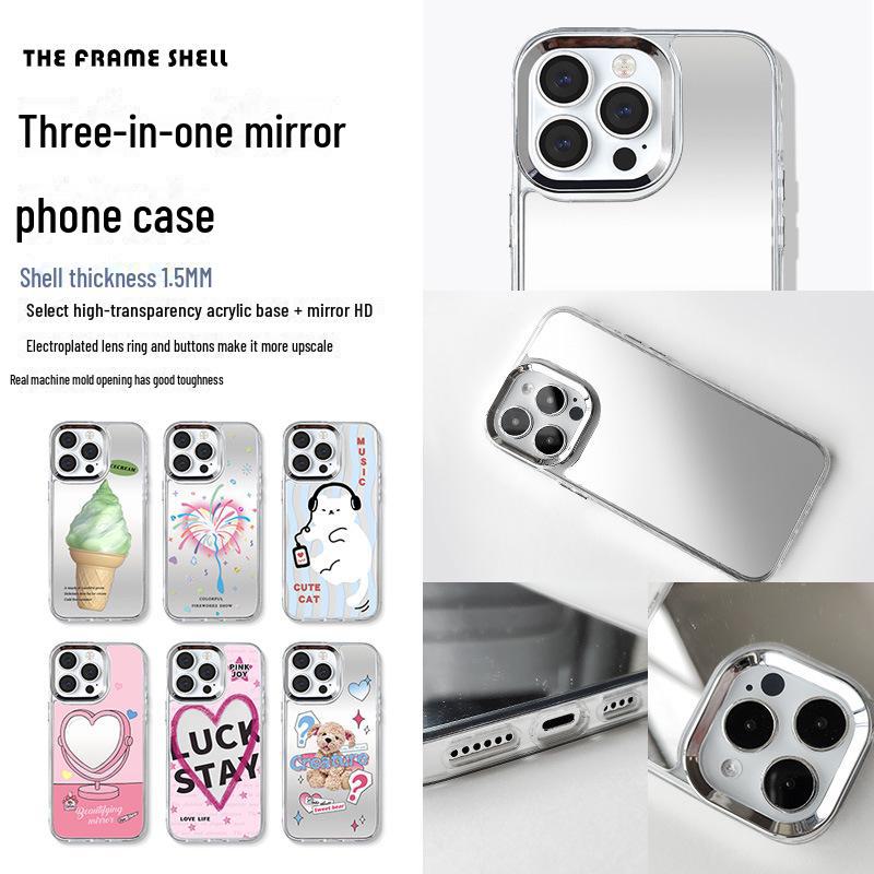 

Зеркальный чехол 3-в-1 Zhitai для iPhone 12/13/14 Pro и 15 Pro Max, настраиваемый по фото iPhone 13