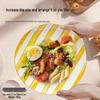 Yellow Stripe Ceramic Dinner Plate Set