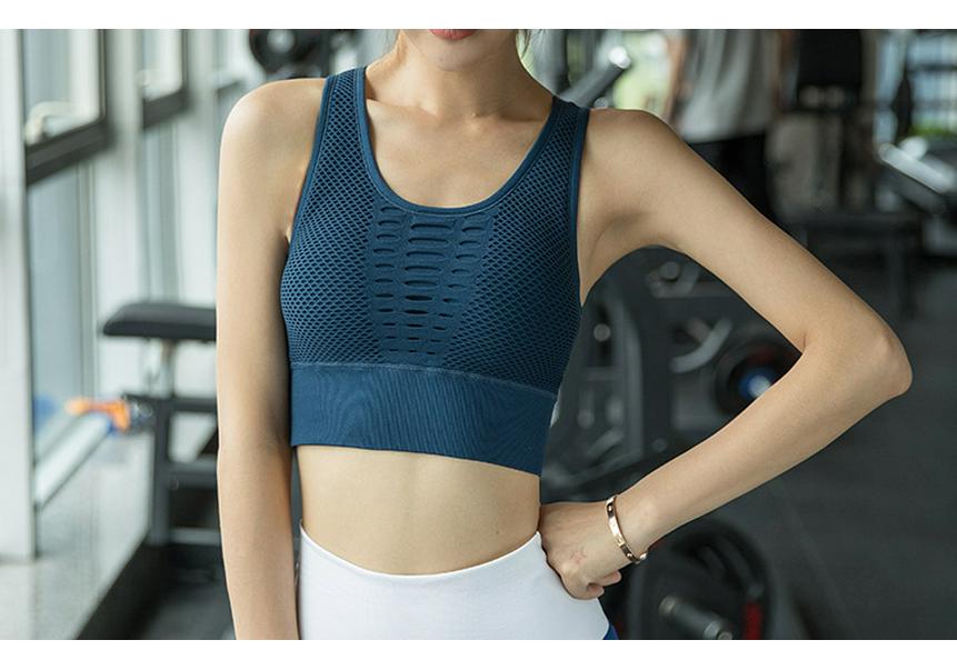 2026 Women's High-Impact Hollow-Out Sports Bra for Running, Yoga, and Fitness - Shaping, Gathering, and Shockproof Design