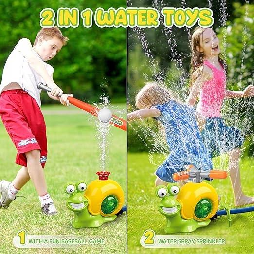 Wasserspielzeug Rasensprenger Ballwerfer Baseball 2in1 Lernset