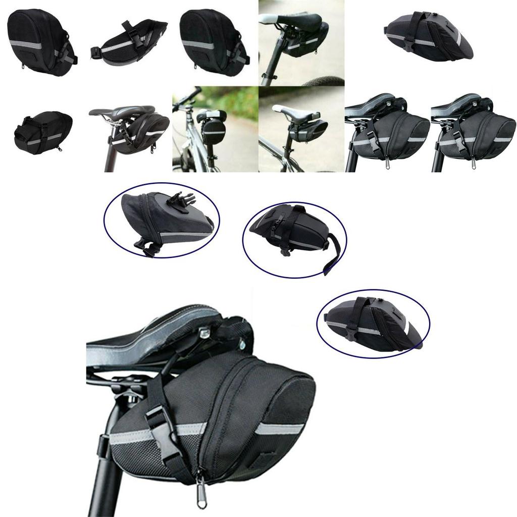 Durable Oxford Cloth Bicycle Saddle Bag With Reflective Strip For Safe Night Rides