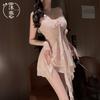 Sex underwear pure girl suspender dress women's three-dimensional flower tube top thin streamer mesh yarn
