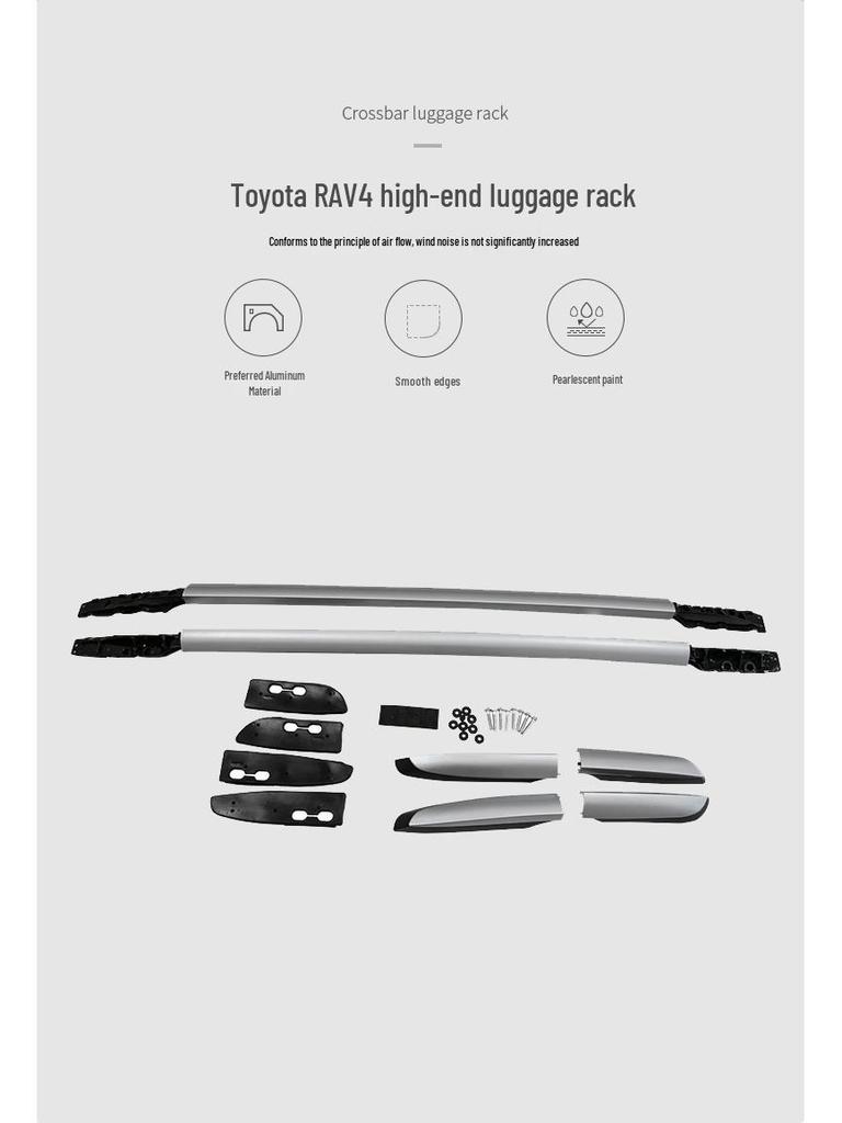 Aluminum Alloy Roof Rack Cross Bars for 2014-2018 RAV4, Screw-Locking Type