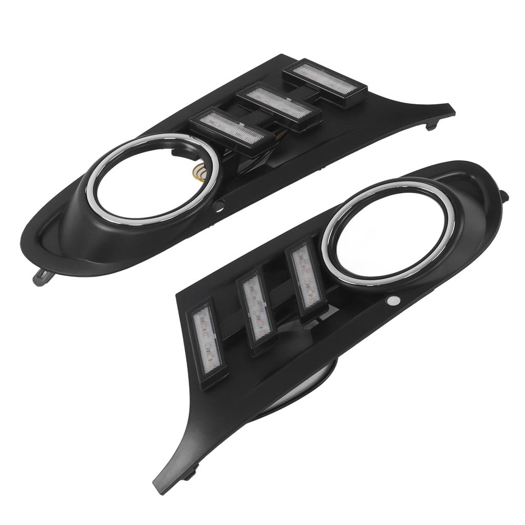 Pair Car Daytime Running Light Front Bumper LED Turn Signal Fog Lamp 3 Colors Replacement for MK6 2009‑2013
