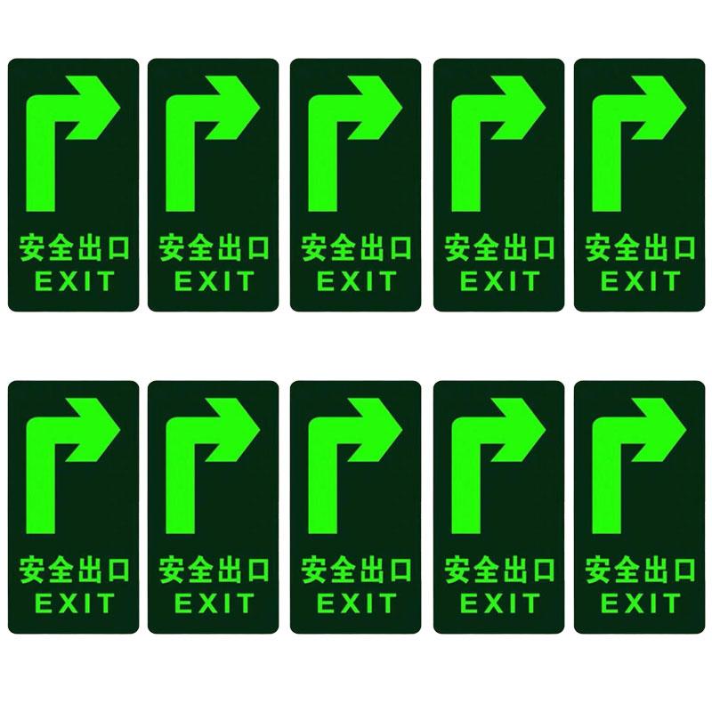 Fluorescerande Klistermärke Säkerhetsutgångsskylt Brandsäker Skylt Självlysande Klistermärke Nödutrymningsväg Varning Våt Golv Skylt Varningsskylt