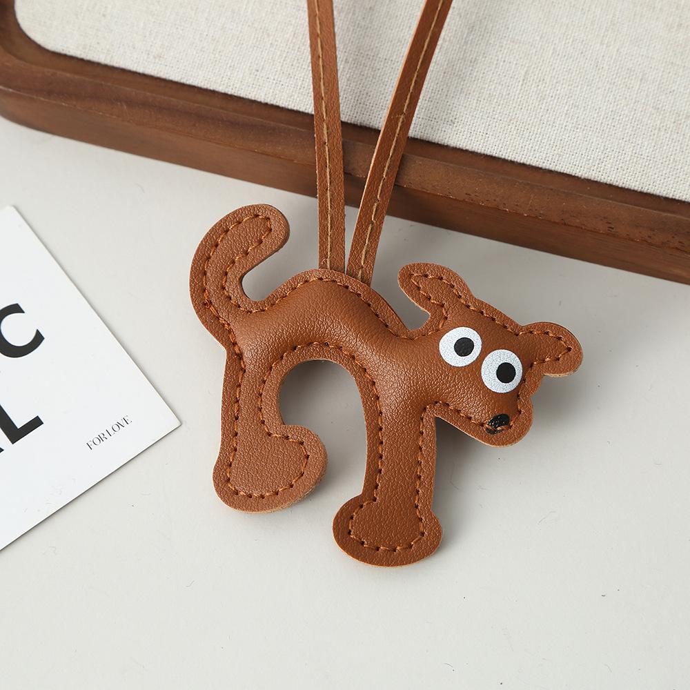 Puppy leather pendant DIY jewelry accessories leather three-dimensional cotton-filled bag pendant keychain leather small pendant
