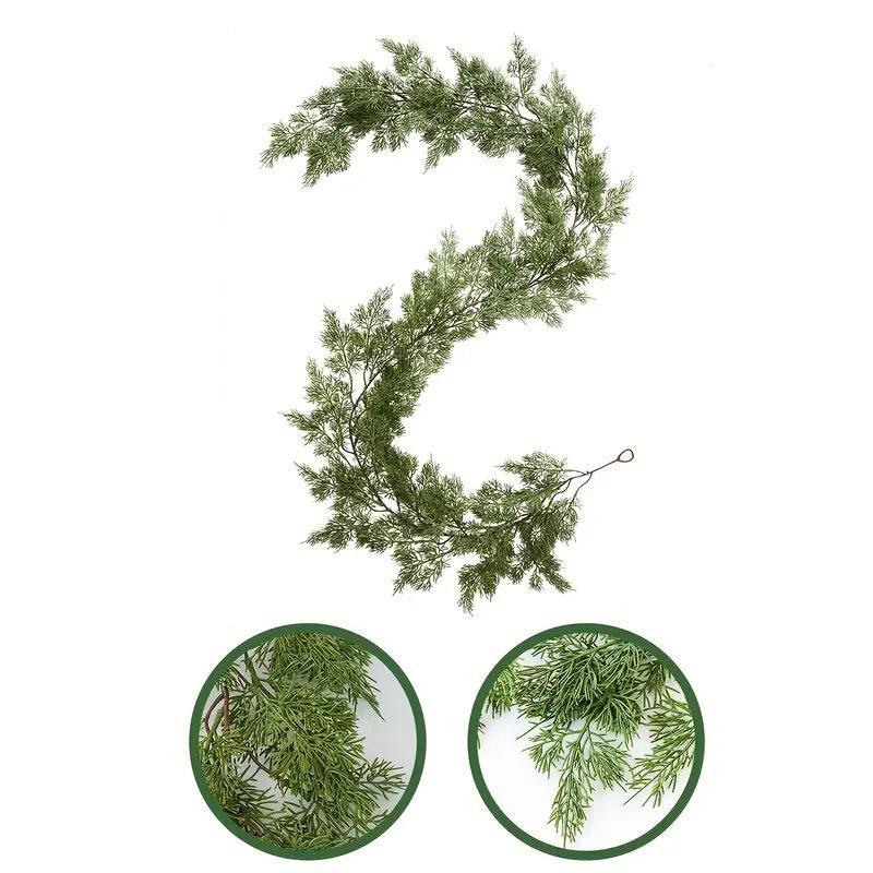 Artificial Simulation Green Plant Feel Software Dragon Cypress Leaf Rattan, Christmas Decorative Door Hanging Table Ornament