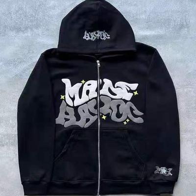 Women's 2024 Y2K Goth Punk Hip Hop Fashion Casual Zip-Up Hoodie Sweatshirt