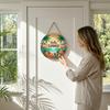 Handcrafted Wooden Wall Decor Natural Autumn/Summer Pendant with Hanging Rope for Front Door, Creative Rustic Entrance Door Sign Welcome Sign,