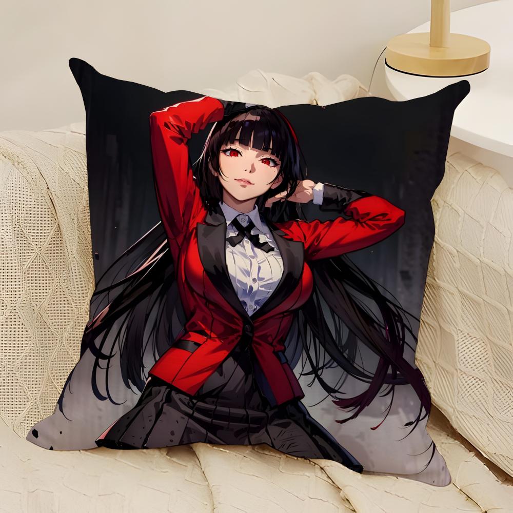 Anime Comics KKakegurui Yumeko Jabami Pillow Case Natural Linen DoubleSided Printing Sofa Home Decor Cushion Cover