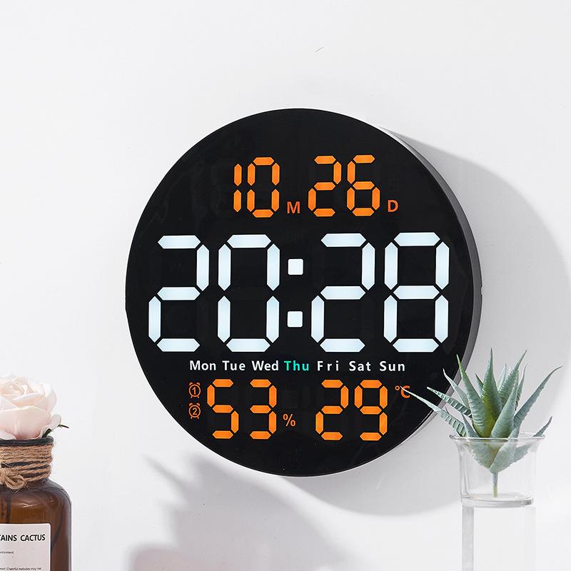 Minimalist Multifunctional Wall Clock with Silent Operation, Temperature & Humidity Display 5501