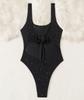 Women's Swimsuits Sexy Solid Color Back Tied One-piece Swimsuit Bikini Beachwear Bathing Suits