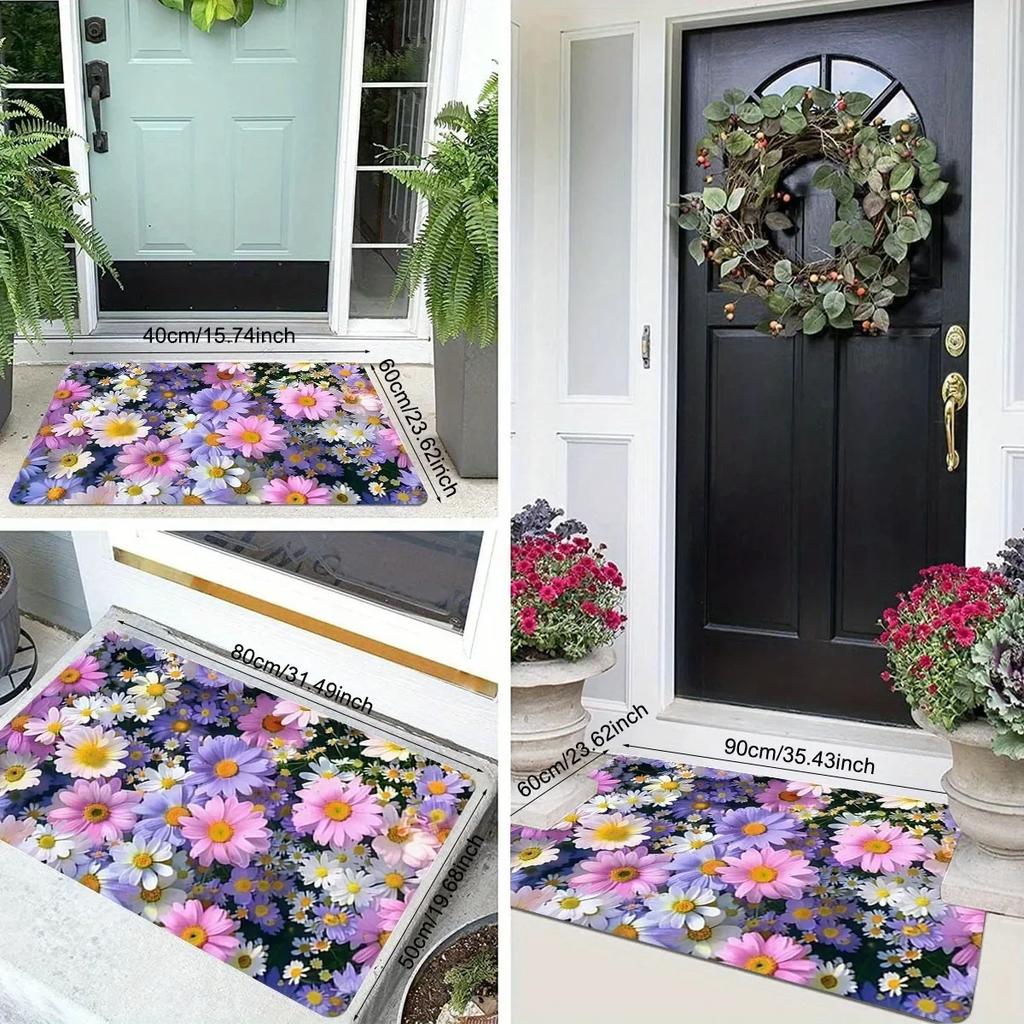 1 Stück HD Niedliches Katzenmuster Fußmatten Küchenteppiche Rutschfest Pop-Design Wohnzimmerteppiche Badematte Teppich für Zuhause Spüle Wäsche Dekor