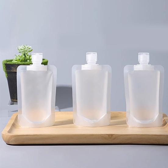 5 pezzi set di sub-imbottigliamento da viaggio sacchetti di imballaggio trasparenti a tenuta stagna nessun odore shampoo usa e getta lavaggio del corpo crema per il viso lozione borsa di stoccaggio portatile