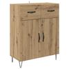 Highboard 2 pcs Artisan Oak Engineered Wood and Glass