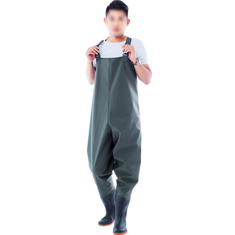 Lai Yu Unisex Waterproof Fishing Waders with Integrated Boots