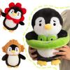 Non-Toxic 23/32Cm Cartoon Cute Cosplay Penguin Plush Doll Pillow Flower Taiyaki Frog Penguin Animal Stuffed Toy Home Decor Gift For Kids