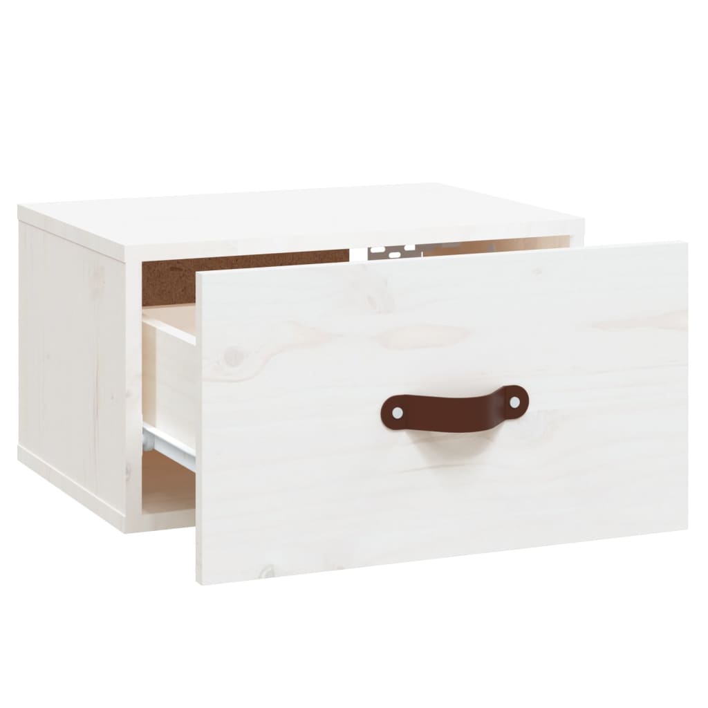 Wall Mounted Nightstand White 40 x 29.5 x 22 cm