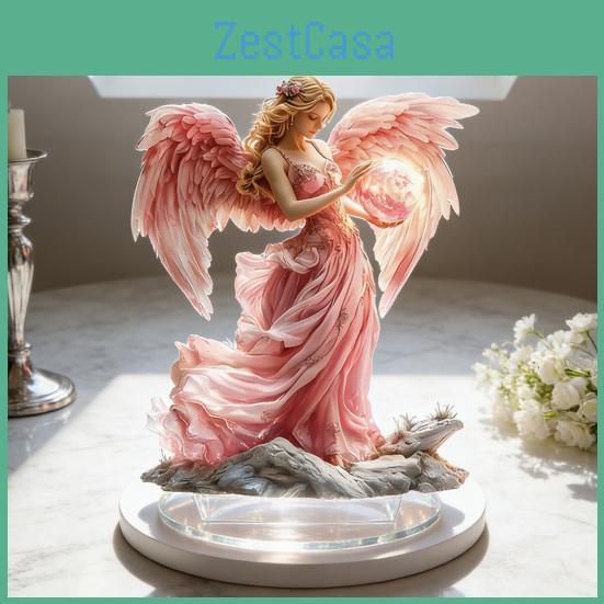 Sign Prayer Angel Yousheng Table 2d Flat Acrylic Angel Desktop Ornament For Tabletop Shelf Entryway Christmas Home Garden Patio Decor