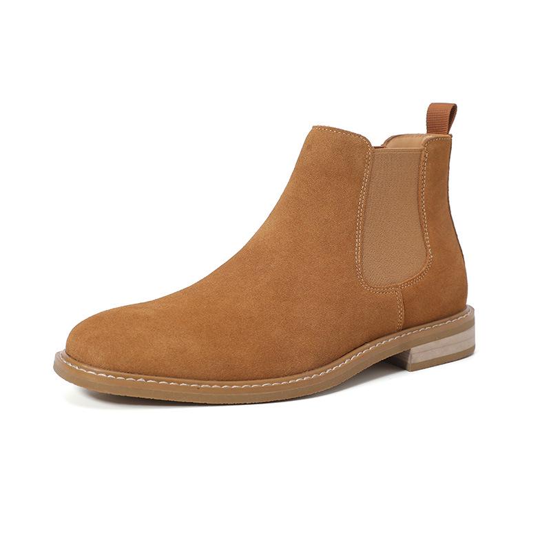 

Новые мужские замшевые ботинки Chelsea Ankle Boots: Модные, натуральная кожа, легко надеваются, доступны большие размеры. 43 верблюд