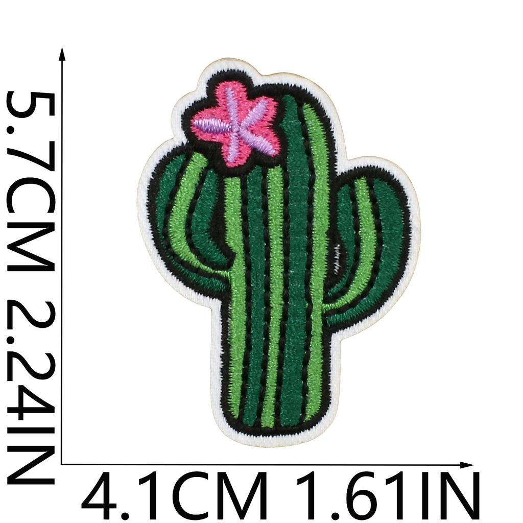 Cactus Car Embroidery Cloth Sticker Jacket Decoration Wave Patch Sticker Butterfly Computer Embroidery Label Flower Stamp Ironing