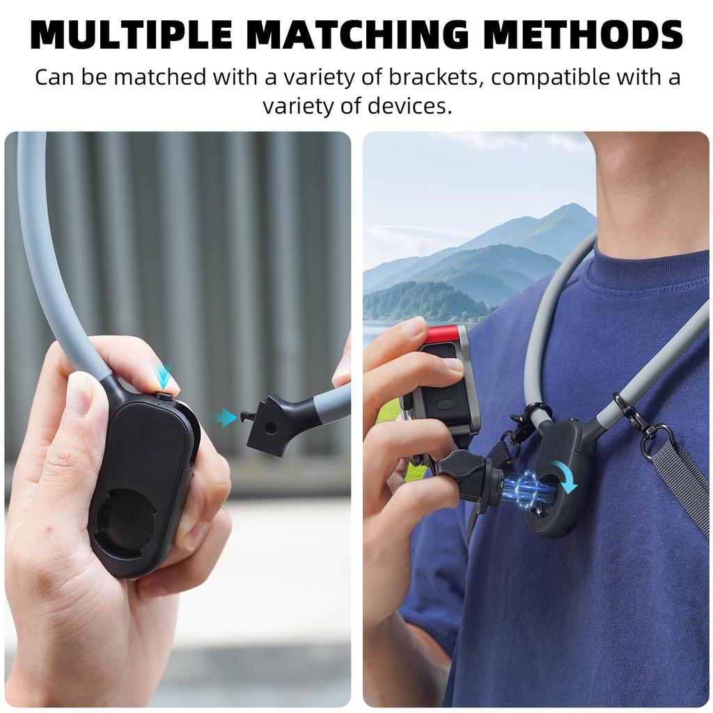 BRDRC Action Camera Necklace Mount for Go Pro with Magnetic Phone Clip for OSMO Action 5 Pro 4 3 Pocket 3 Insta 360 X4 X3 ACE PRO iPhone Recording
