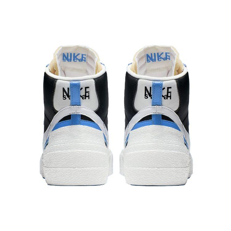 sacai x Nike Blazer Mid Black Blue Unisex Sneakers University-Blue Sail White BV0072-001