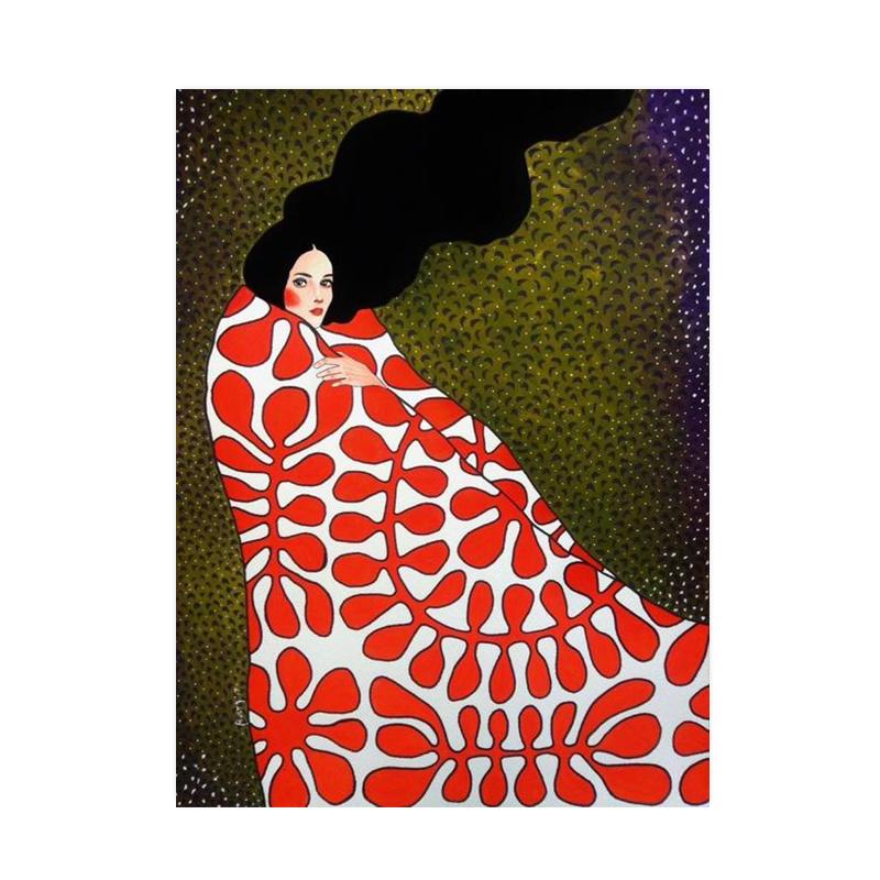 Abstract Retro Flowers Girls Hair Canvas Paintings Posters and Prints Nordic Wall Art Pictures For Living Room Home Decoration