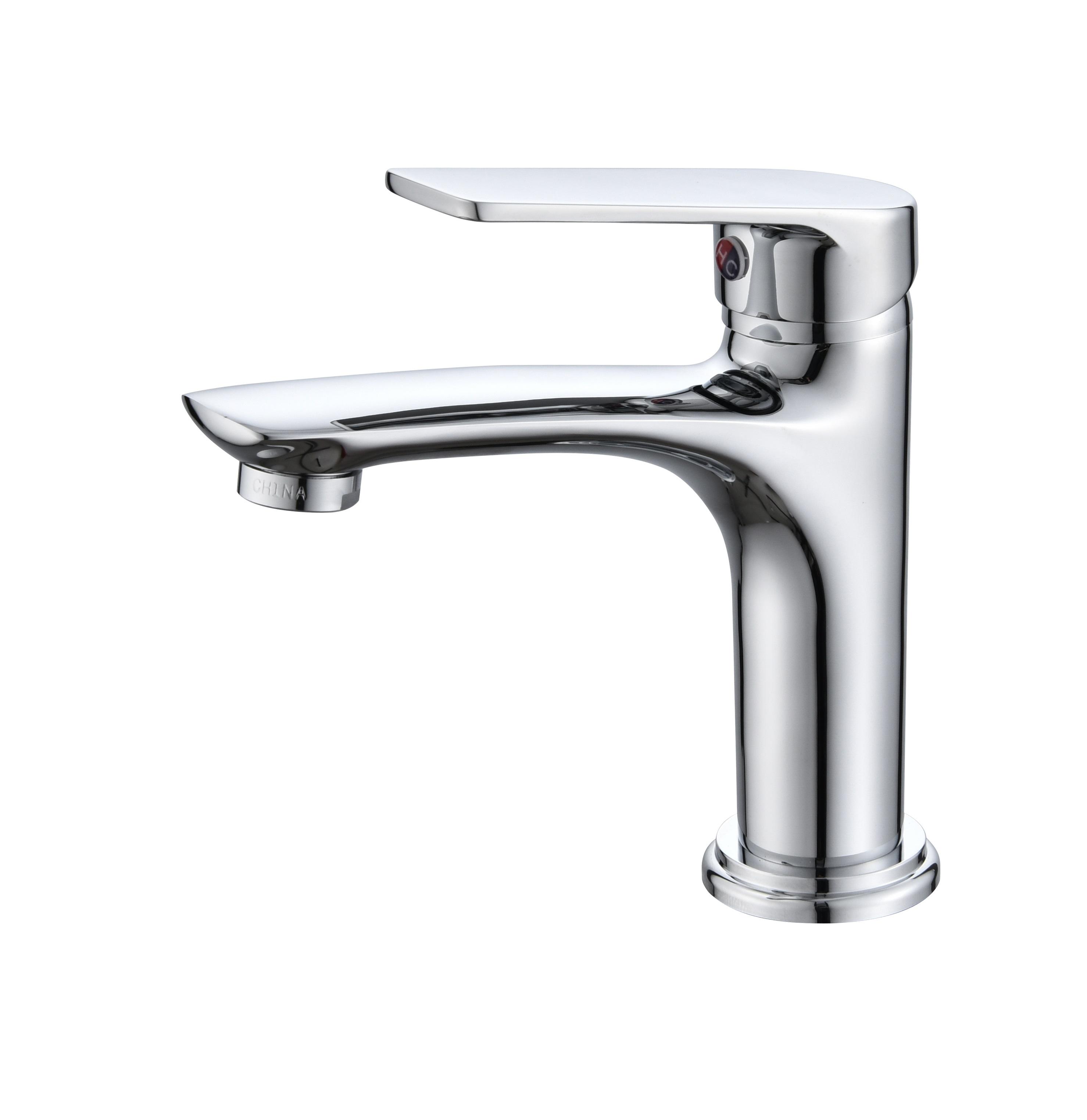 Round Basin Faucet Hot Cold Chrome Mono Handle CE Bathroom Sink Mixer Taps Bathroom Basin Faucet Mixer Tap Wash Basin Faucet (as the picture,Chrome)