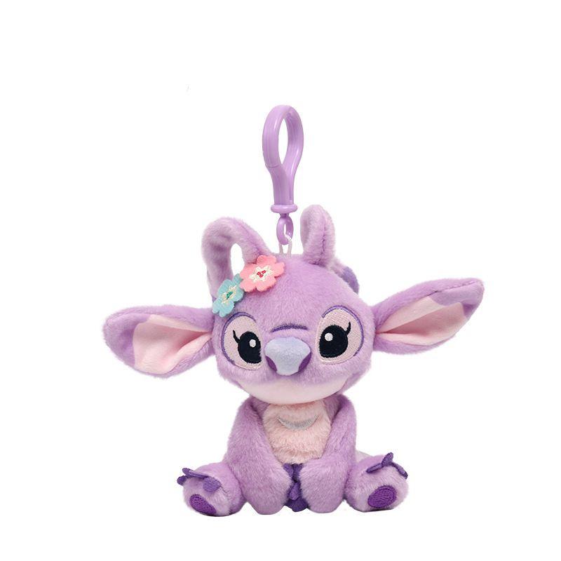 Kuscheliger Disney Lilo Stitch 3,9 Zoll Angel Plüsch-Schlüsselanhänger Weiche Stoffpuppe Kinder Weihnachtsgeschenk