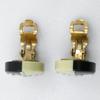 Chanel COCO Mark Earring By Color Black / White plastic/Plated Gold 6.9g Women Used