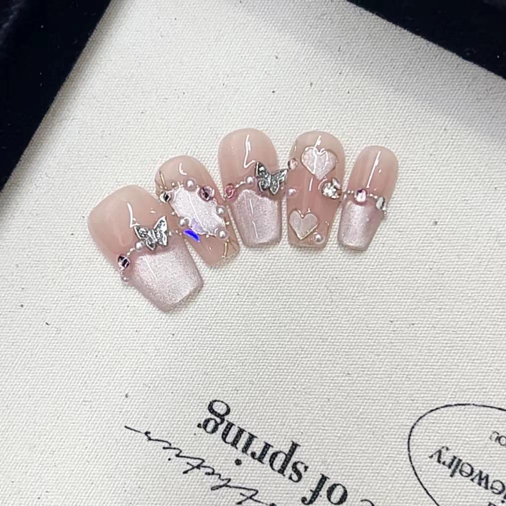 

Чисто ручная работа Фототерапия Носимые Накладные Ногти для Девочек Носимые Ногти Сода Готовый Продукт Многоразовые Наклейки для Ногтей large L