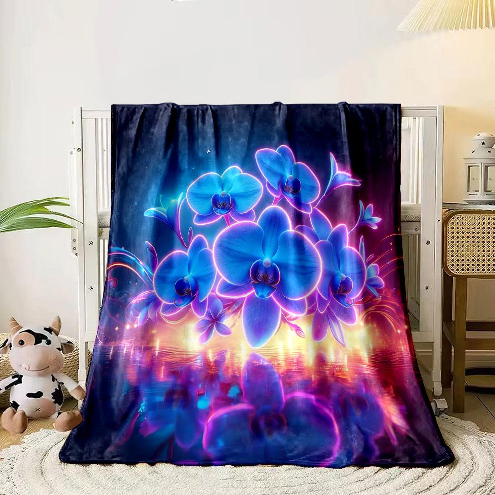 Dreamy and Gorgeous Flowers Print Warm Comfortable Blanket Home Travel Camping RV for Adults and Kids Luxury Gifts
