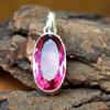 Huge Pink Tourmaline Quartz 925 Sterling Silver Artisan Handmade Pendant