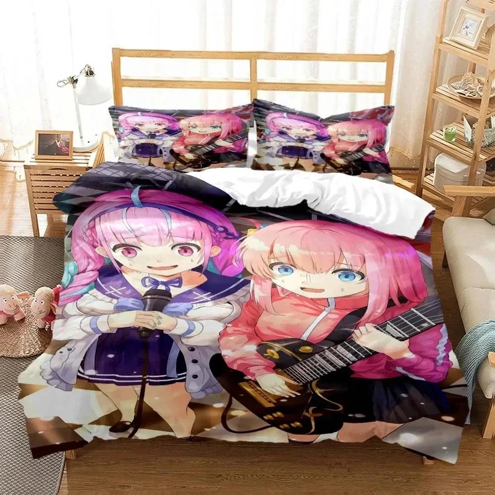 Anime Bocchi the Rock Bedding set Printed Duvet Cover Pillowcase Single Double Queen Super King Size Sets