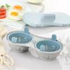 1Pc Double Cup Microwave Eggs Poacher Cookware Cooker Egg Boiler Steamer Maker Poach