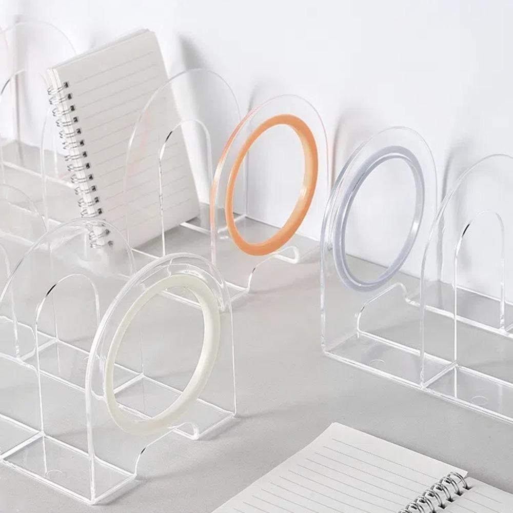 Save Space Handle Bookends Transparent Divider Book Stand Minimalism Desk Storage Rack