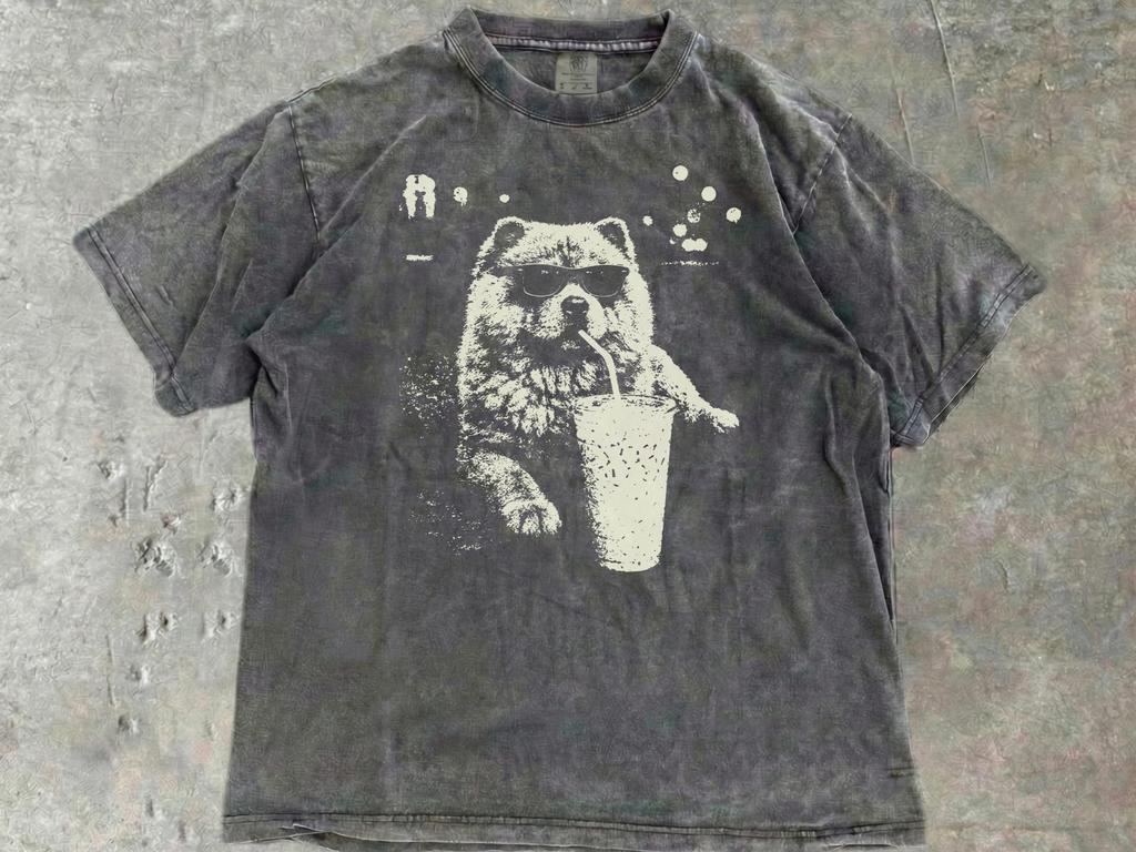 Chow Chow Shirt - Chow Mom Gift Tee - Gift for Chow Dad - Dog Owner Tee - Chow Chow Iced Coffee T - Lion Dog Vintage