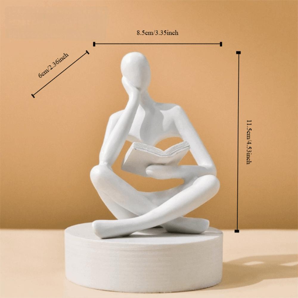 Nordic Style Reading Sculpture Modern Resin Figurine Ornaments The Thinker Statue  Living Room