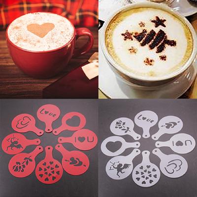 8Pcs Multifunctional Cookies Mould Christmas Coffee DIY Coffee Art Art Mold for Restaurant