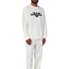 Emporio Armani Solid Color Long Sleeve Ribbed Sweatshirt Men tops White 3R1MDA-1JRIZ-0101