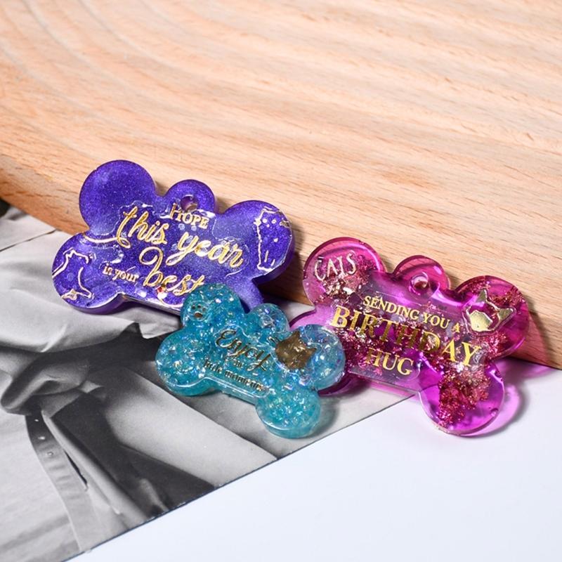 9 Cavity Flexible Pendant Mold Craft Molds Bone Shape Keychain Mould Crafting Accessories Present for Crafting Lover