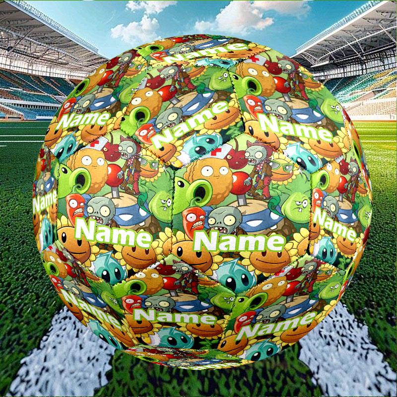 Custom Name Personalized Plants Vs. Zombies Print Size 5 Soccer Ball Training & Match Football, for Team, Kicking, Gift for Football Enthusiasts