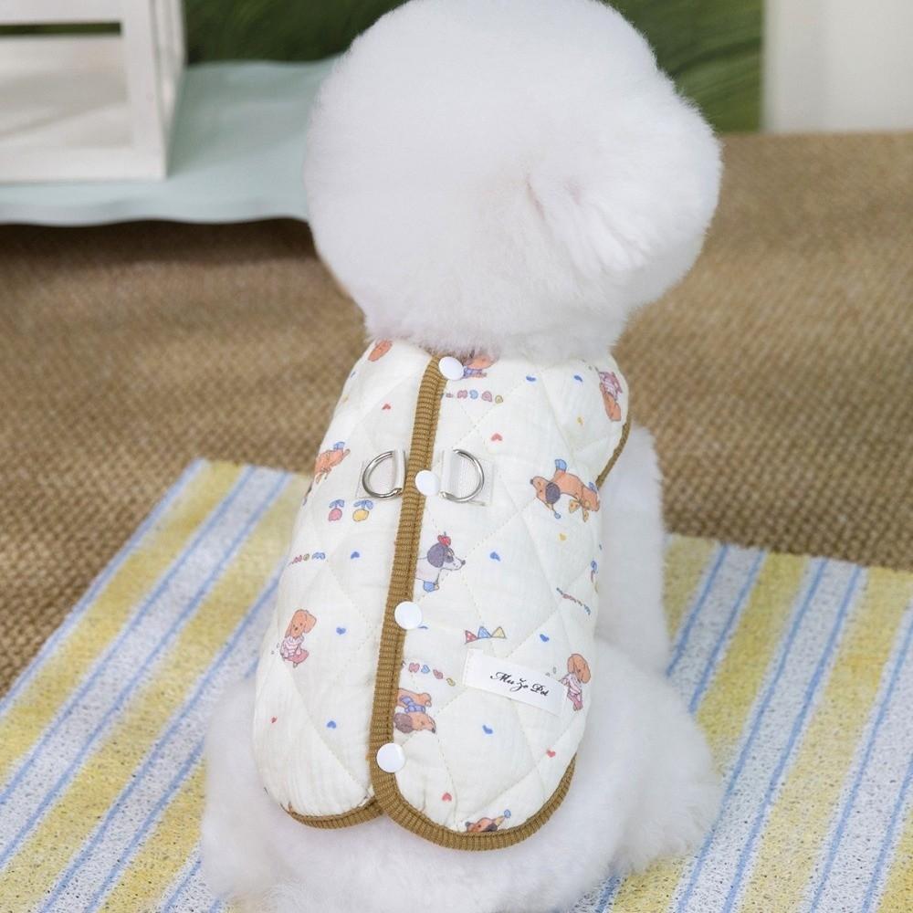 Cute Cartoon Pet Dog Clothes Windproof Keep Warm Teddy Beagle Coat with D-Ring Thickened Winter Dog Jacket For Small Medium Dog