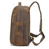 Retro Genuine Leather Backpack Men's Crazy Horse Leather Schoolbag Multifunction Daypack Leather Bag for Men