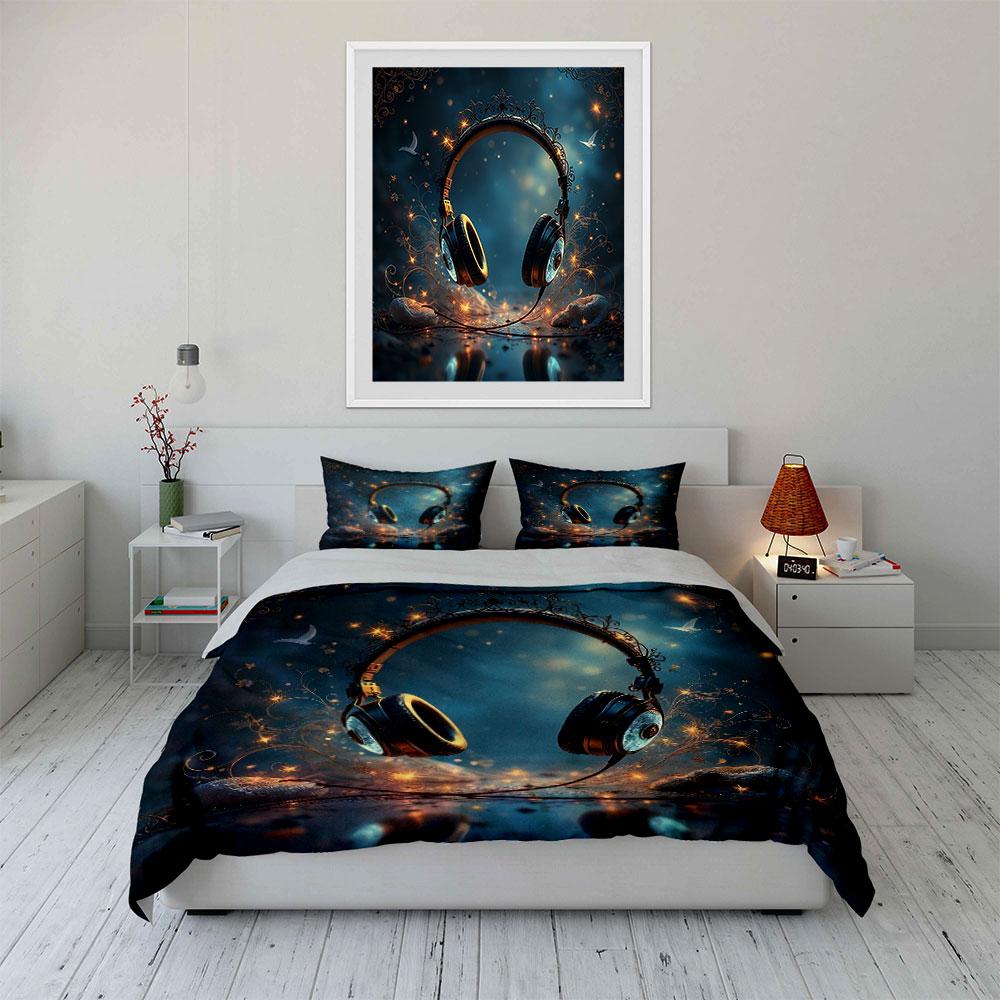 Fantasy Headset Decor Set Soft Comfortable Duvet Cover Bedding Set Included 1*Duvet Cover & 2*Pillowcases, Gift