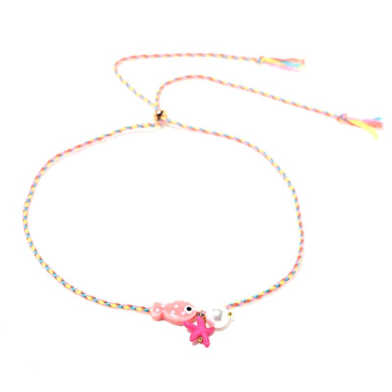 Colorful Bohemian Ceramic Fish Pendant Necklace For Women Adjustable Multicolored Rope Choker, Perfect For Summer Beach Vacation