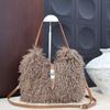 2025 Fall Faux Fur Tote Crossbody Bag Women Y2K Sweet Underarm Shoulder
